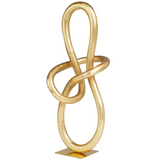 15" Golden Aluminum Abstract Sculpture Décor